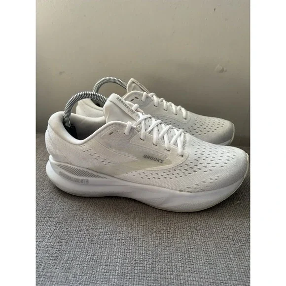 Brooks Adrenaline GTS 24, White/Oyster/Alloy, Womens 9B Running Shoes Sneakers - Picture 3 of 8